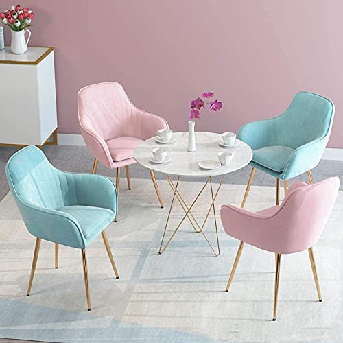 Leisure Dining Chairs Flannel Backrest Metal Legs for Study Living Room Restaurant Hotel (Color : Stlye 6)