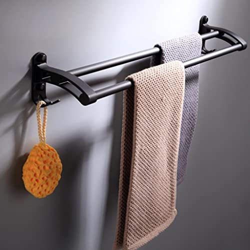 HIGOH Towel Racks,Towel Holder Towel Rail for Bathroom, European Design Double Rod Bathroom Hardware, Double Rod Hand Towel Holder Kitchen Bathro