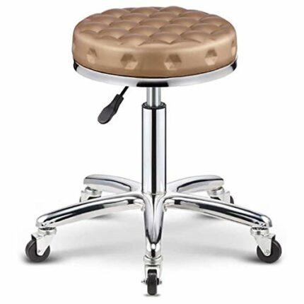 SDFGH Industrial Metal Finish 360° Swivel Adjustable Height PU Upholstered Seat Assembled Pub Home