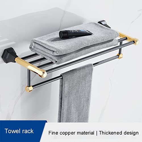 HIGOH Towel Racks, Bathroom Towel Rack Wall Mounted Towel Holder,Universal Light Bathroom Towel Rack,All Copper Bathroom Hardware,Chrome-Plated C