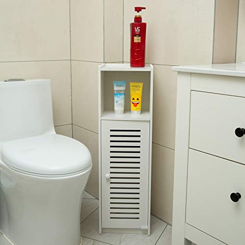 Screw Fix-Bathroom Storage Cabinet Accessories Floor Standing Waterproof Bathroom Display White Robust Furniture Bathroom Toilet Silm Shelf Bathr