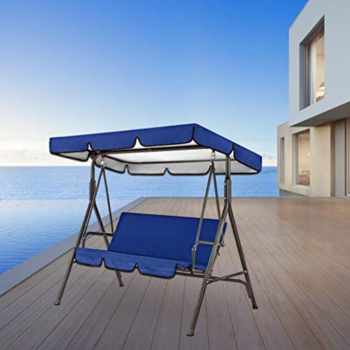 Patio Swing Cover Set, Hammock Cushion for Garden Chair 3 Seater Patio Swing Canopy Top Cover Set Waterproof Swing Seat Pads