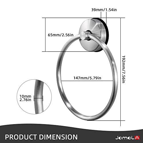 JOMOLA Towel Ring Suction Towel Rail for Bathroom Stainless Steel Kitchen Towel Rail Rack Drill Free Bath Towel Holder Bathroom Accessories Brush