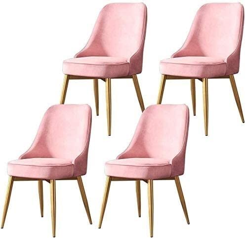 dining chair Office Reception Chairs Business Dining Chairs Set Kitchen Dining Chairs Set of 4 Flannel Soft Cushion Metal Legs Slip Feet for Offi
