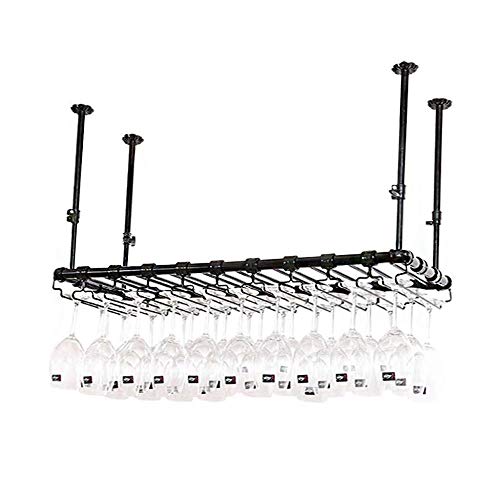 NEOCHY Wine Rack Floating Rack Ceiling Bar Glass Rack Hanging Goblet Retro Rack Storage Wall Hanging Decoration