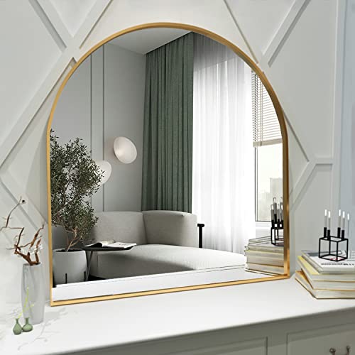NEUWEABY Wall Mounted Mirror, Arched Wall Mirror for Bathroom, 20"x30" Arch Bathroom Mirror with Metal Frame, 2 Piece Black Vanity Mirror Decor f