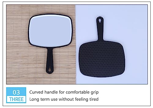 Multi-Purpose Handheld Mirror with Distortion-Free Reflection Hand Mirror Salon Barber Hairdressing Mirror Large Wall Mount Hand Mirror with Hand
