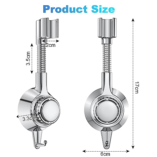 HOTUT Adjustable Shower Head Holder, 360° Rotation Adjustable Shower Bracket, Strong Paste & Removable Suction Cup Shower Head Holder, Shower Hol