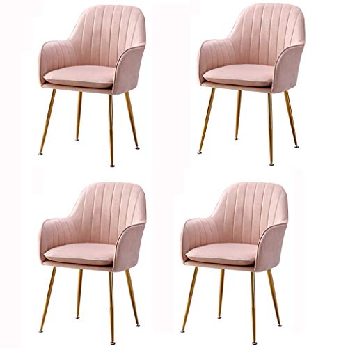 Kitchen Dining Room Furniture Chairs Velvet Dining Chairs Set Of 4 Living Room Armchair with Metal Legs Velvet Seat And Backrests for Living Room