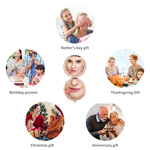 HYOUCHANG Daughter's Gift to Mother, Son Mother's Gift, Mother's Interesting Birthday Gift, Mother's Day, Compact Makeup Mirror(Rose Gold)