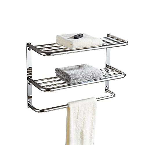 HIGOH Towel Racks,Bathroom Towel Rack Wall Mounted Towel Holder,Hotel Stainless Steel Towel Rack,3-Story Bathroom Bathroom Shelves,Towel Rack Sta
