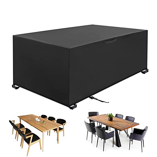 SIMENG Garden furniture set, 420D Oxford cloth outdoor garden 4 windproof buckle dustproof sunscreen table and chair combination furniture cover