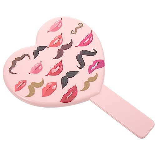FOMIYES 5pcs handle mirror mini mirrors mirror handheld mini vanity mirror pink heart shaped mirror cosmetic hand mirror bedroom mirror plastic h