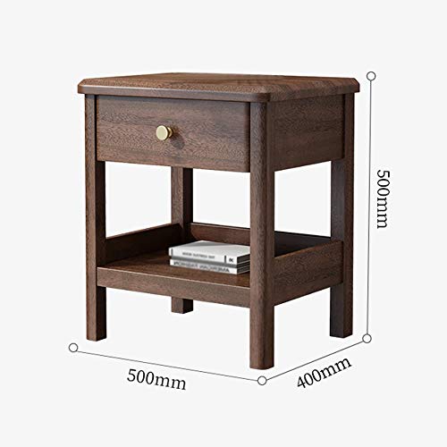LUKEO Solid Wood Bedside Cabinet Simple Bedroom with Drawer Storage Cabinet, Sideboard Corner Cabinet Environmental Protection