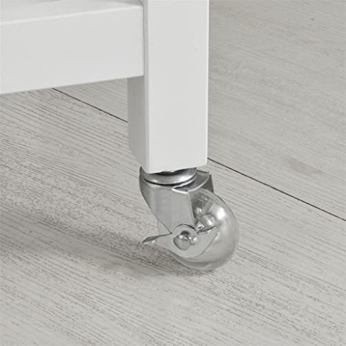 UXZDX Kitchen Storage Serving Trolley Cart With Stainless Steel Worktop Easy to Clean