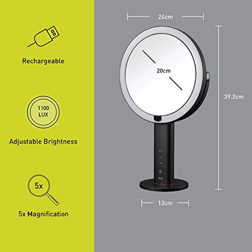 EKO iMira Magnifying Mirror With Light - USB Rechargeable Double Sided LED Magnifying Mirror with Smart Sensor - Advanced Ultra Clear Light Up Ma