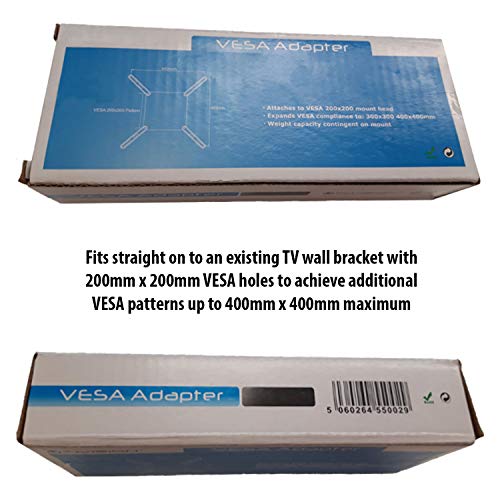 Invision VESA Adapter Kit for TV Wall Mounted Brackets Ultra Slim Design Fits on to any 200x200mm Existing TV Bracket to Achieve a Wide Arrangeme