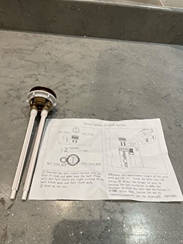 Dual Flush Toilet Tank Brushed Brass Colour 38mm/48mm Button Round Shape Close coupled Toilet Push Buttons Bathroom Accessories (Colour : Brushed