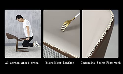 Kitchen Dining Room Furniture Chairs Dining Chairs Set Of 2 Modern Microfiber Leather Living Room Chairs Side Chair with Faux Antique Copper Feet