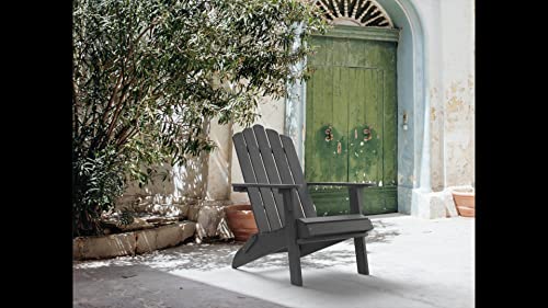 POLYTEAK Folding Adirondack Chair, Premium Poly Lumber, All Weather Resistant, Outdoor Patio Furniture, Plastic Adirondack Chairs for Patio Garde