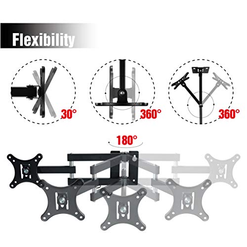 Polarduck Tilt & Swivel TV Wall Bracket Mount for 13-30 Inch, Articulating arm VESA Compatible LED LCD Monitor Plasma Screen, VESA Max 100 x 100,