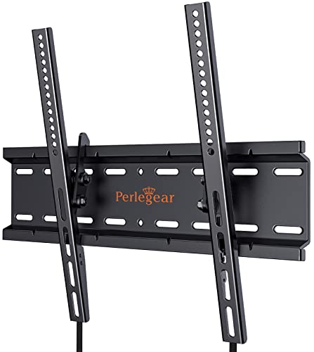 Perlegear TV Wall Bracket for 26-60 inch TVs up to 52kg, Sturdy Tilt TV Bracket with VESA 75x75-400x400mm, 55 Inch Slim TV Wall Mount with Safe P