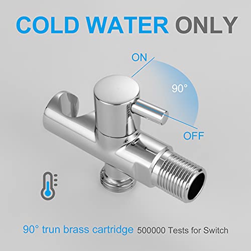 Ibergrif M22015R Concealed Handheld Bidet Sprayer Kit, Muslim Bidet Spray with Shattaf Sprayer, Shower Hose, Single Cold Water Only, Chrome, Silv