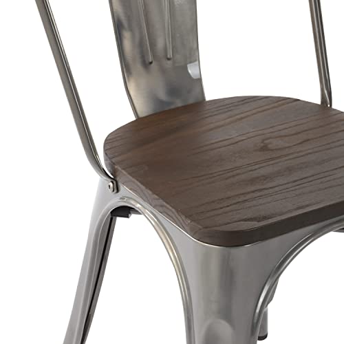 FurniutreR Dining Chair, Metal, Silver