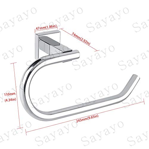 Sayayo Towel Ring Hand Towel Holder Wall Mounted, Towel Rail for Bathroom Kitchen, Toilet Paper Holder, SUS-304 Stainless Steel Polished Finished