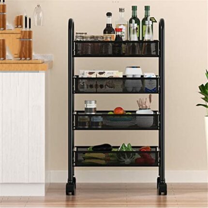 ZCMEB Kitchen Rack Storage Rack Bathroom Bedroom Storage Movable Trolley Storage Rack