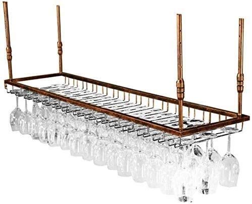 SUCHETA Hanging Wine Rack with Glass Holder and Shelf, Wine Lovers Bar Furniture& Wine Rack Ceiling Mounted Hanging Wine Bottle Holder Metal Gobl