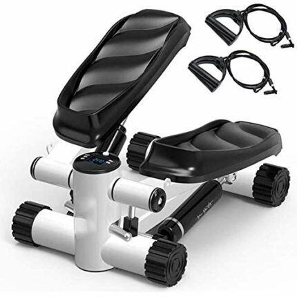 HUANGXING - Mini Fitness Hydraulic Stepper, Men and Women Stepper Cardio Exercise Trainer, Monitor and Resistance Bands Stepper Exercises Equipme