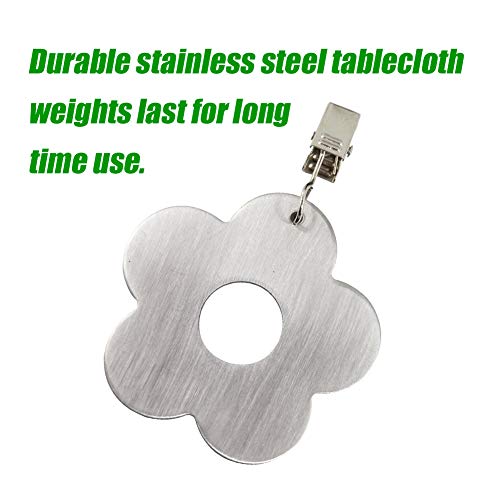 EQLEF Tablecloth Weights, Stainless Steel Tablecloth Weights with Clips for Indoor Outdoor Home Kitchen Wedding Party Picnic(8 pcs)