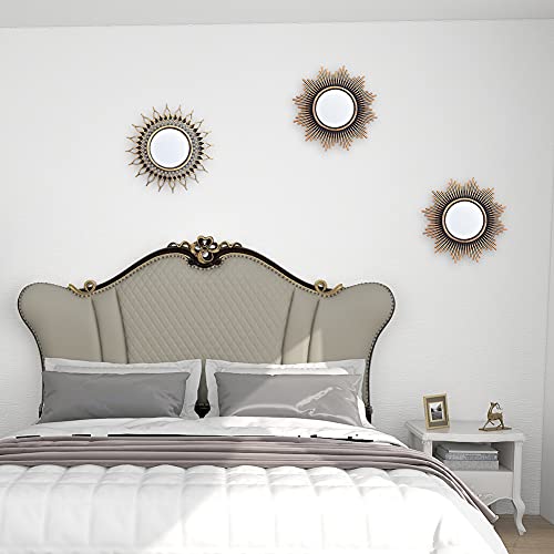 Small Wall Mirrors Decorative Set of 3 | Black and Gold Round Mirrors for Wall Decor Bedroom Living Room | Circle Mirror Wall Decor | Decorative