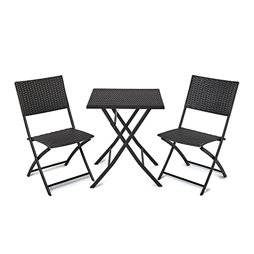 IWMH Garden Furniture Sets, Garden Folding Table and Chairs, Folding Outdoor Furniture Set for Garden, 3 Pieces Outdoor Dining for Patio, Backyar