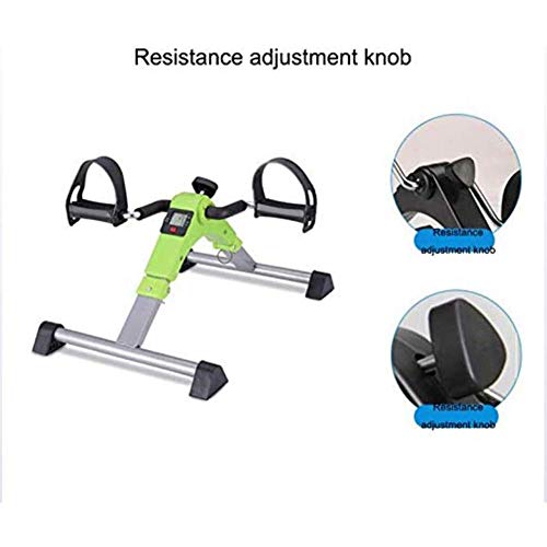 LUNEZY Folding Arm and Leg Pedal Exerciser Indoor Portable Mini Exercise Bike Gym Fitness Leg Cardio Training Resistance Adjustable with LCD Disp