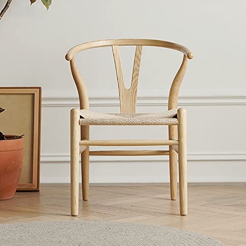 LIUZH Nordic Solid Wood Rattan Dining Chairs For Dining Room Household Backrest Rattan Chair Designer Leisure Tea Room Home Chair (Color : D, Siz