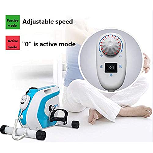 LUNEZY Motorised Pedal Exerciser Mini Exercise Bike Arm and Leg Trainer LCD Display, Ideal Training Device for Seniors and Athletes (Blue)