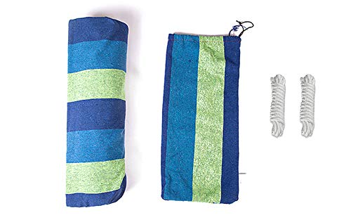 Relarr Double Hammock Couple Hammock - 2 Person Hammock for Indoor Outdoor Garden Patio Backyard Lounging with Portable Bag Canvas Hammock(Blue)