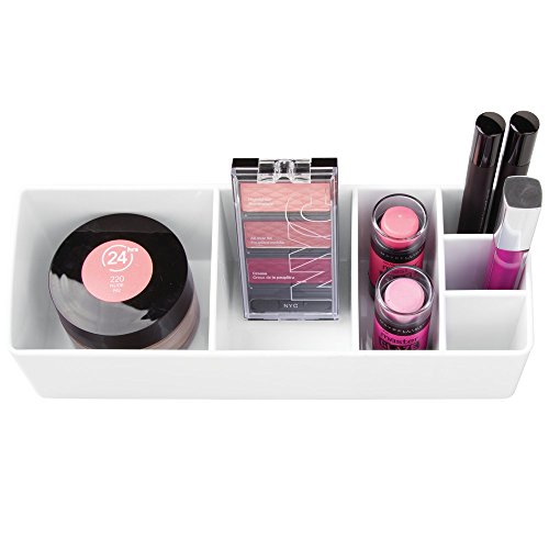 iDesign 42731 Medicine Storage Box for Bathroom and Medicine Cabinet, Small Plastic Bathroom Storage with 6 Compartments, Practical Make Up Organ