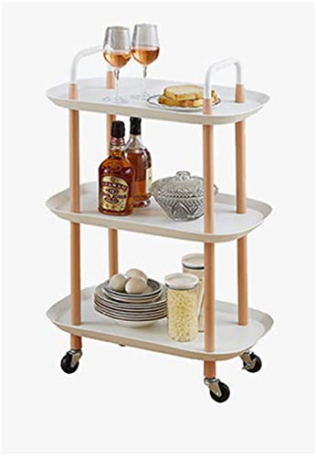 UXZDX Home Three-layer Removable Dining Trolley Home Kitchen Storage Shelf Multi-function Utility Metal Cart (Color : Argento, Size : 1pcs)