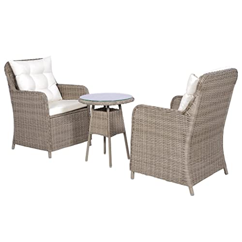 TJLSS 3pcs Cushions Brown Braided Resin Pillows Minimalist Modern Outdoor Furniture Garden Set