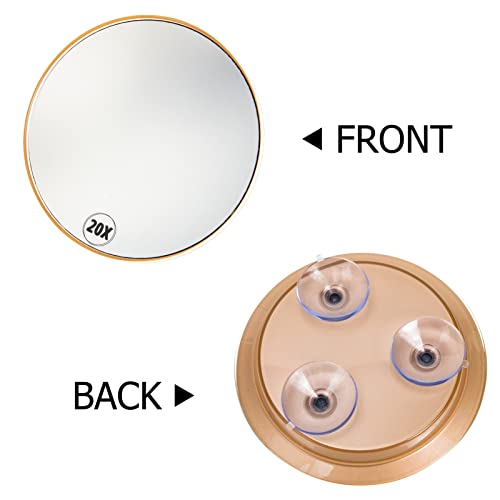 SOLUSTRE Wall-mounted Mirrors Home Mirror 20X Magnifying Makeup Mirror Bathroom Shower Mirror Suction Cup Lighted Makeup Mirror for Detail Makeup