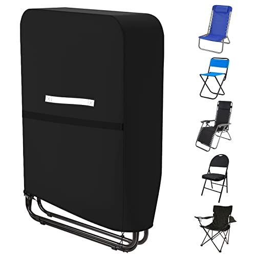 Garden Folding Reclining Chair Cover, Patio Reclining Chair Cover 210D Oxford Fabric Waterproof Dustproof and UV Resistant, Anti Gravity Chair Co