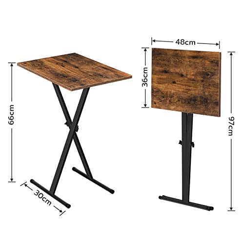 HOOBRO Side Table Height Adjustable, Folding TV Tray Table, TV Dinner Table for Eating, Small Folding Table, Foldable Coffee Snack Table for Smal