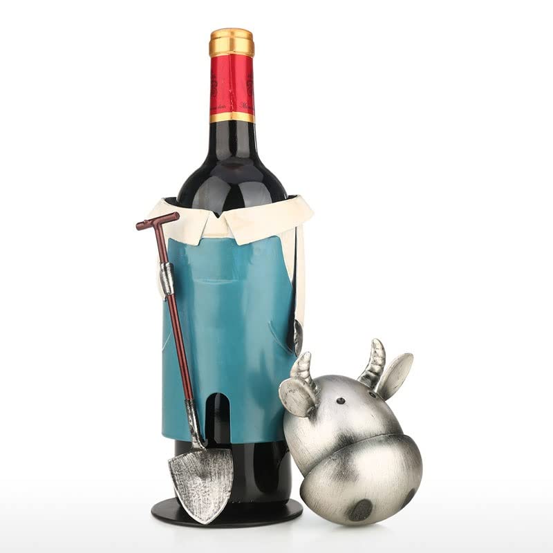 LUKEO Wine Rack Vintage Pickup Cow Wine Bottle Holder Statue or Decorative Wine Holder Champagne Whisky