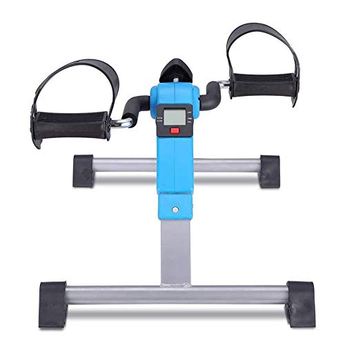 LUNEZY Folding Arm and Leg Pedal Exerciser Indoor Portable Mini Exercise Bike Gym Fitness Leg Cardio Training Resistance Adjustable with LCD Disp