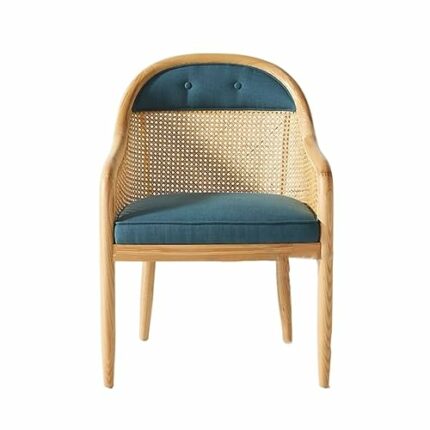 WALNUT Office Kitchen Arm Dining Chair Rattan Outdoor Restaurant Ergonomic Chair Wooden Party Furniture