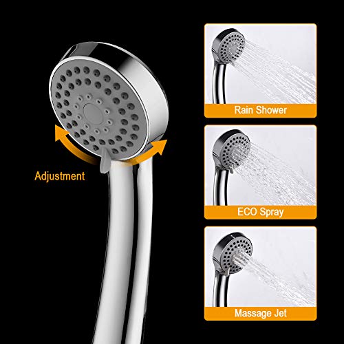 Ibergrif M20702 Shower Column System Without Tap, Shower Set Included Rainfall Shower Head, Handheld Shower, Hoses, Diverter, Shower Rod, Mountin