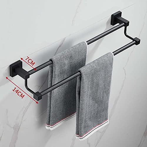 Black Towel Rack No Drill Towel Holder Stainless Steel Towel Rail Self Adhesive Wall Mounted For Bathroom Toilet,B,60cm